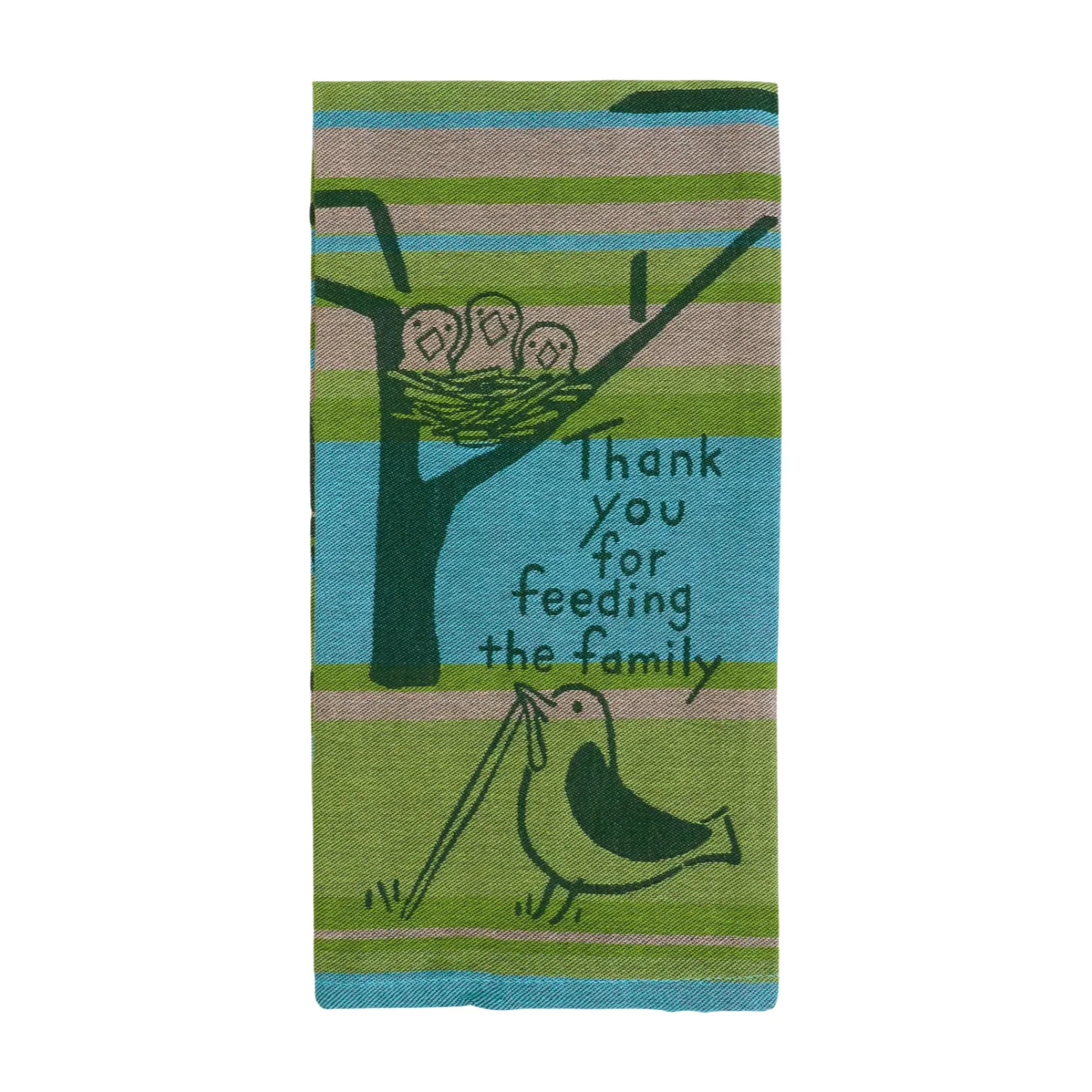 Blue Q Woven Dish Towel - Feeding the Family